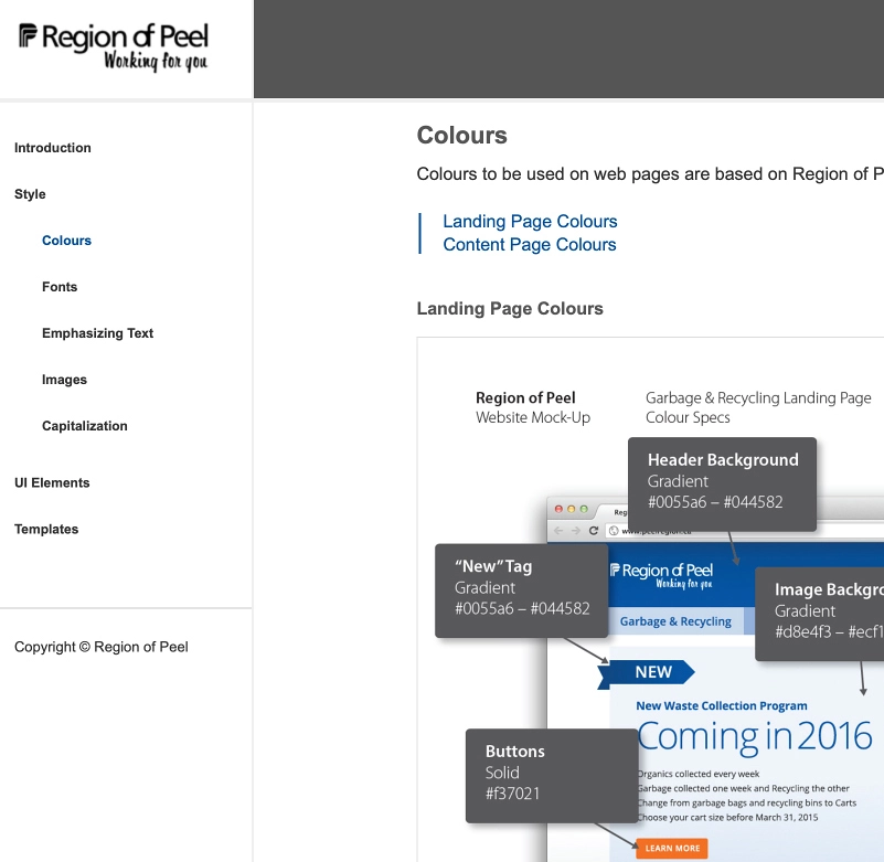 Region of Peel design system